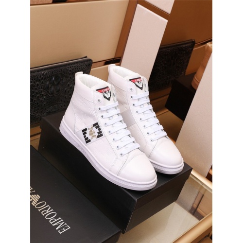 Armani High Tops Shoes For Men #915022 $85.00 USD, Wholesale Replica Armani High Tops Shoes