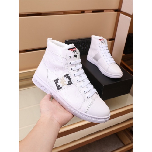 Replica Armani High Tops Shoes For Men #915022 $85.00 USD for Wholesale
