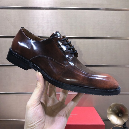 Replica Salvatore Ferragamo Leather Shoes For Men #915239 $85.00 USD for Wholesale