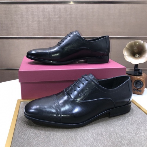 Replica Salvatore Ferragamo Leather Shoes For Men #915242 $100.00 USD for Wholesale