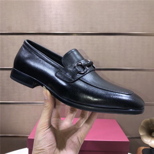 Replica Salvatore Ferragamo Leather Shoes For Men #915243 $100.00 USD for Wholesale