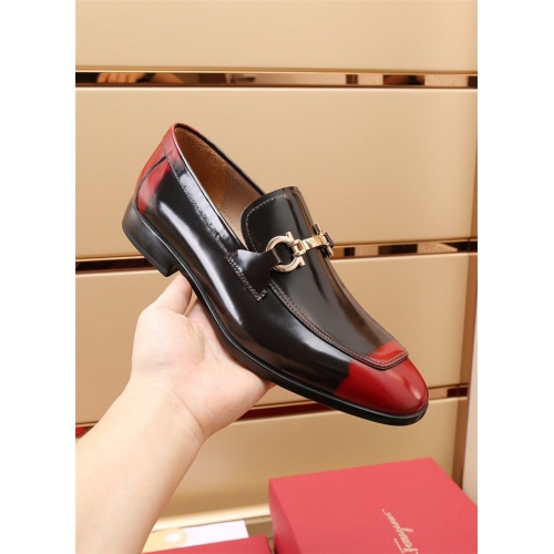 Replica Salvatore Ferragamo Leather Shoes For Men #915272 $118.00 USD for Wholesale