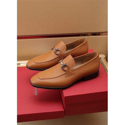 Replica Salvatore Ferragamo Leather Shoes For Men #915278 $118.00 USD for Wholesale