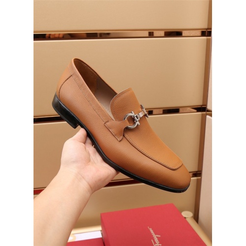 Replica Salvatore Ferragamo Leather Shoes For Men #915278 $118.00 USD for Wholesale