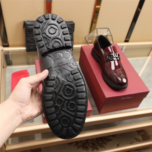 Replica Salvatore Ferragamo Leather Shoes For Men #915281 $92.00 USD for Wholesale