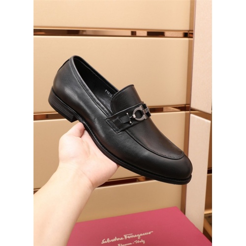 Replica Salvatore Ferragamo Leather Shoes For Men #915286 $85.00 USD for Wholesale