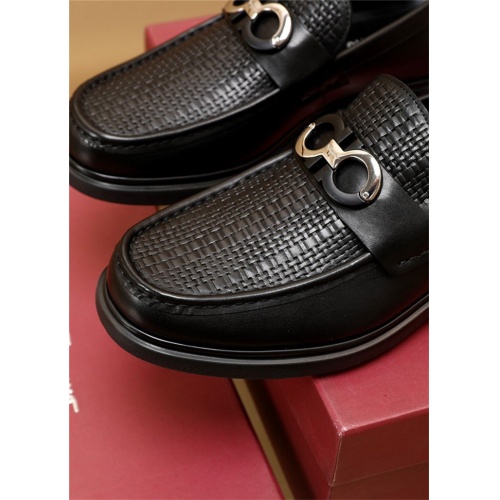 Replica Salvatore Ferragamo Leather Shoes For Men #915293 $92.00 USD for Wholesale