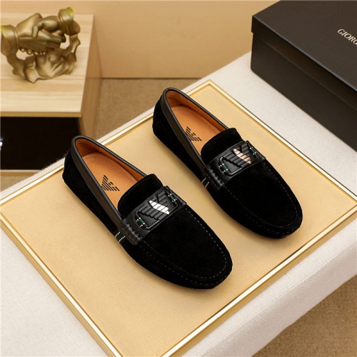 Armani Leather Shoes For Men #915454 $68.00 USD, Wholesale Replica Armani Leather Shoes