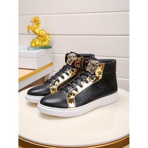 Versace High Tops Shoes For Men #915506 $76.00 USD, Wholesale Replica Versace High Tops Shoes