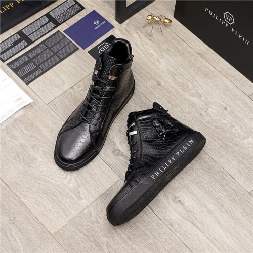 Replica Philipp Plein PP High Tops Shoes For Men #915547 $85.00 USD for Wholesale