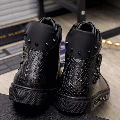 Replica Philipp Plein PP High Tops Shoes For Men #915547 $85.00 USD for Wholesale