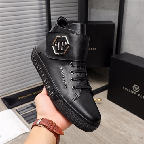 Replica Philipp Plein PP High Tops Shoes For Men #915549 $85.00 USD for Wholesale