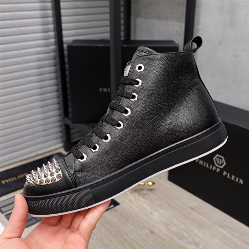 Replica Philipp Plein PP High Tops Shoes For Men #915551 $85.00 USD for Wholesale