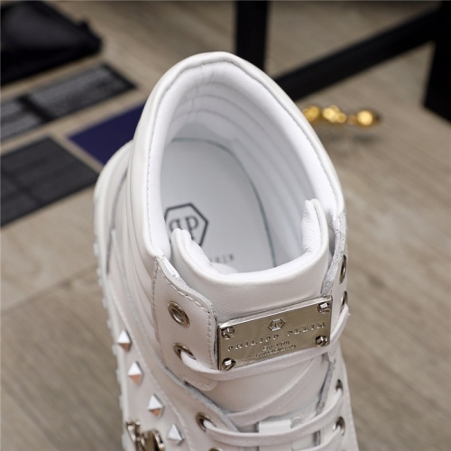 Replica Philipp Plein PP High Tops Shoes For Men #915552 $85.00 USD for Wholesale