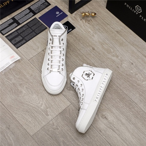 Replica Philipp Plein PP High Tops Shoes For Men #915554 $85.00 USD for Wholesale