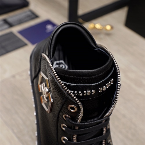 Replica Philipp Plein PP High Tops Shoes For Men #915555 $85.00 USD for Wholesale