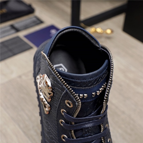 Replica Philipp Plein PP High Tops Shoes For Men #915557 $85.00 USD for Wholesale