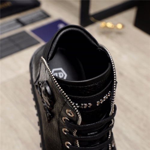 Replica Philipp Plein PP High Tops Shoes For Men #915558 $85.00 USD for Wholesale