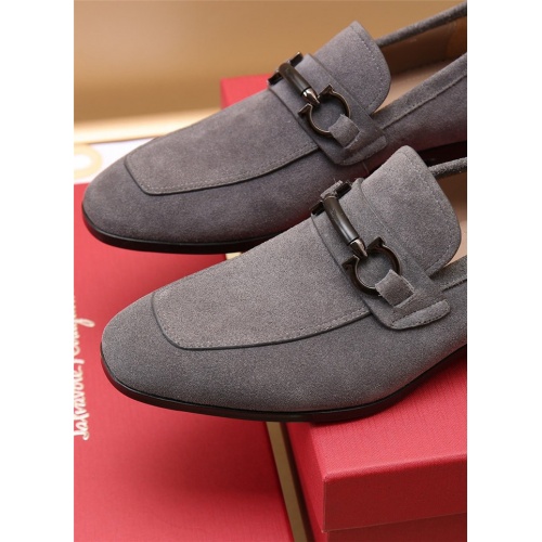 Replica Salvatore Ferragamo Leather Shoes For Men #915664 $115.00 USD for Wholesale