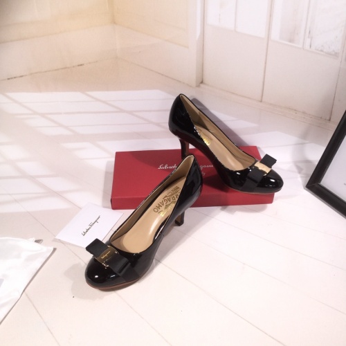 Replica Salvatore Ferragamo High-Heeled Shoes For Women #916158 $85.00 USD for Wholesale
