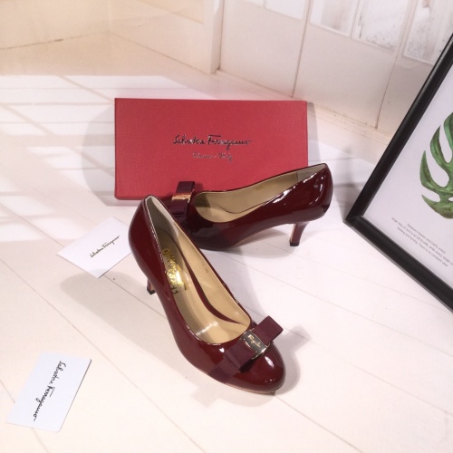 Replica Salvatore Ferragamo High-Heeled Shoes For Women #916159 $85.00 USD for Wholesale