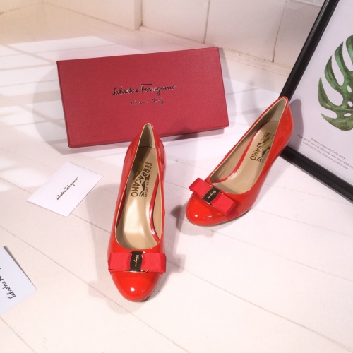 Replica Salvatore Ferragamo High-Heeled Shoes For Women #916160 $85.00 USD for Wholesale