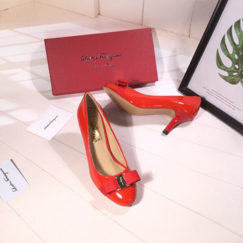 Replica Salvatore Ferragamo High-Heeled Shoes For Women #916160 $85.00 USD for Wholesale