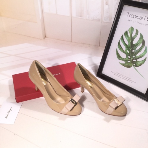 Replica Salvatore Ferragamo High-Heeled Shoes For Women #916161 $85.00 USD for Wholesale