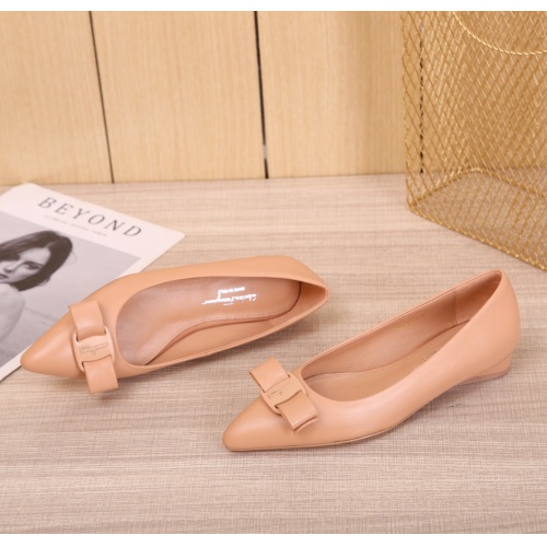 Replica Salvatore Ferragamo Flat Shoes For Women #916185 $85.00 USD for Wholesale