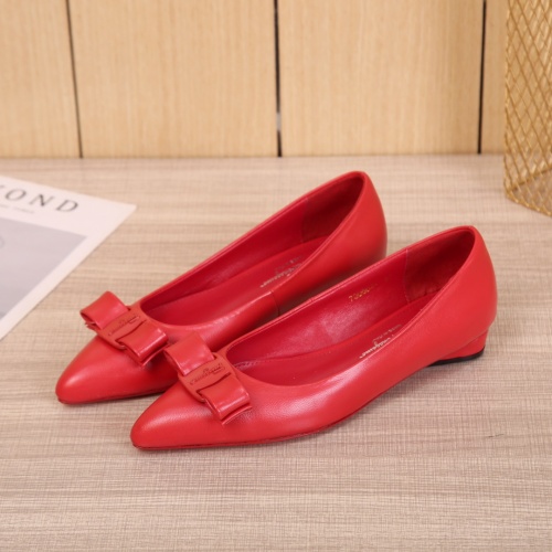 Salvatore Ferragamo Flat Shoes For Women #916190 $85.00 USD, Wholesale Replica Salvatore Ferragamo Flat Shoes