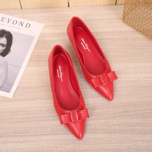 Replica Salvatore Ferragamo Flat Shoes For Women #916190 $85.00 USD for Wholesale