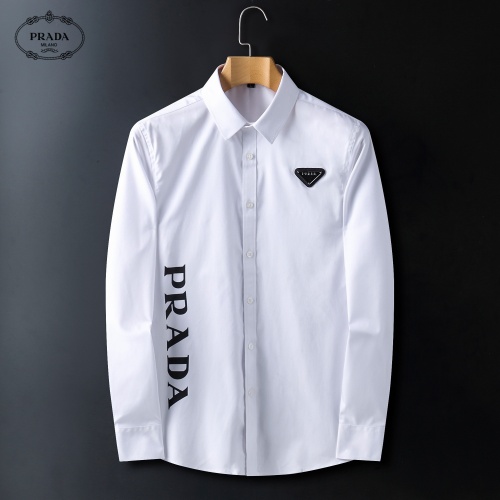 Prada Shirts Long Sleeved For Men #916751 $56.00 USD, Wholesale Replica Prada Shirts