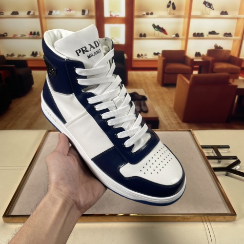 Replica Prada High Tops Shoes For Men #917545 $112.00 USD for Wholesale
