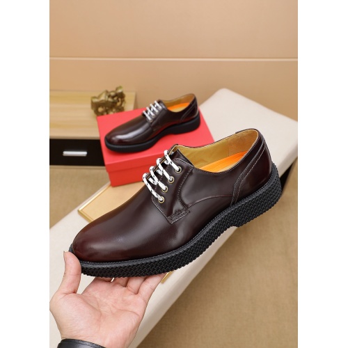 Replica Salvatore Ferragamo Leather Shoes For Men #917552 $96.00 USD for Wholesale