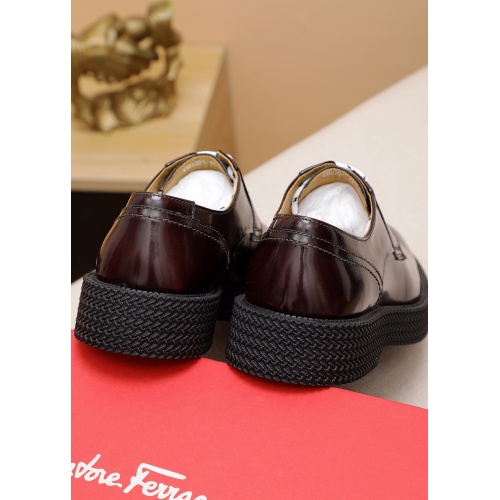 Replica Salvatore Ferragamo Leather Shoes For Men #917553 $96.00 USD for Wholesale