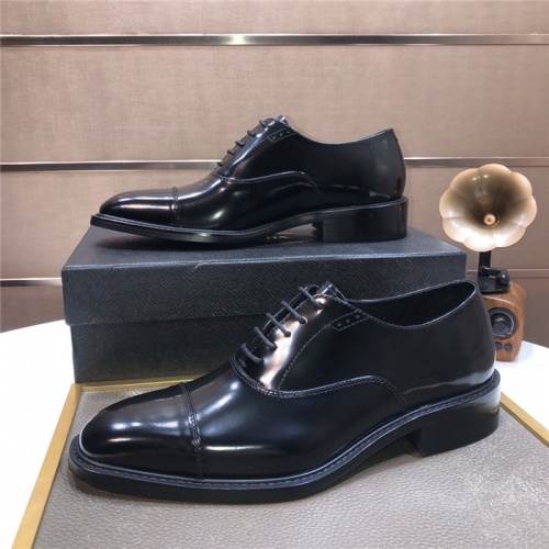 Replica Prada Leather Shoes For Men #917811 $98.00 USD for Wholesale