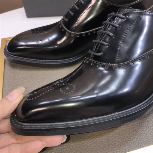 Replica Prada Leather Shoes For Men #917813 $98.00 USD for Wholesale