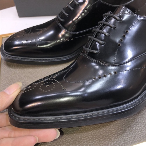 Replica Prada Leather Shoes For Men #917814 $98.00 USD for Wholesale