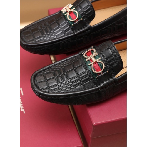 Replica Salvatore Ferragamo Leather Shoes For Men #917815 $85.00 USD for Wholesale