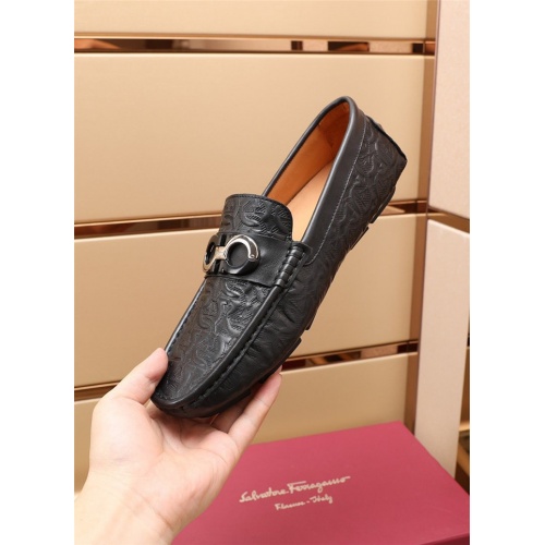 Replica Salvatore Ferragamo Leather Shoes For Men #917816 $85.00 USD for Wholesale