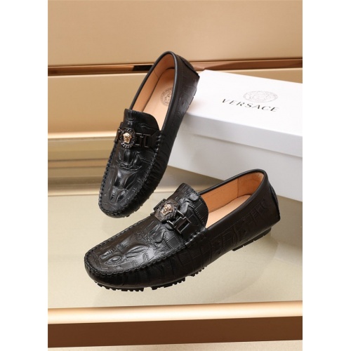 Versace Leather Shoes For Men #917833 $80.00 USD, Wholesale Replica Versace Leather Shoes
