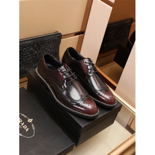 Prada Leather Shoes For Men #918183 $88.00 USD, Wholesale Replica Prada Leather Shoes