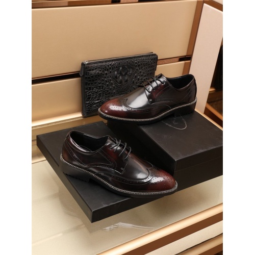 Replica Prada Leather Shoes For Men #918183 $88.00 USD for Wholesale