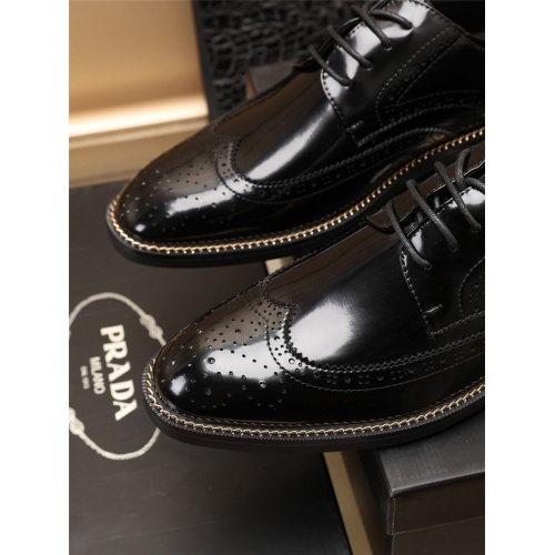 Replica Prada Leather Shoes For Men #918184 $88.00 USD for Wholesale