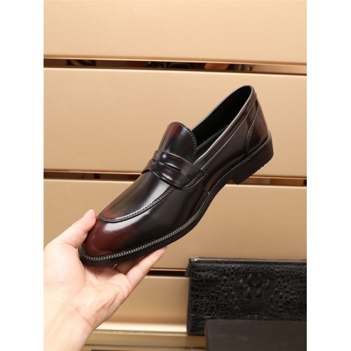 Replica Prada Leather Shoes For Men #918185 $88.00 USD for Wholesale