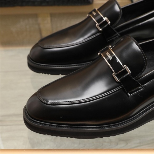 Replica Prada Leather Shoes For Men #918186 $92.00 USD for Wholesale