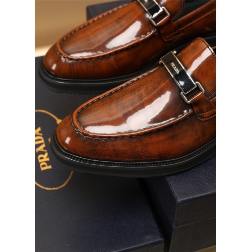 Replica Prada Leather Shoes For Men #918187 $92.00 USD for Wholesale