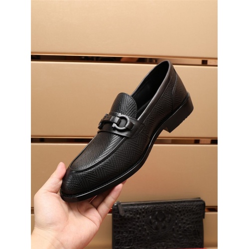 Replica Salvatore Ferragamo Leather Shoes For Men #918194 $88.00 USD for Wholesale