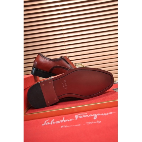 Replica Salvatore Ferragamo Leather Shoes For Men #918767 $98.00 USD for Wholesale