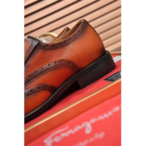 Replica Salvatore Ferragamo Leather Shoes For Men #918768 $98.00 USD for Wholesale